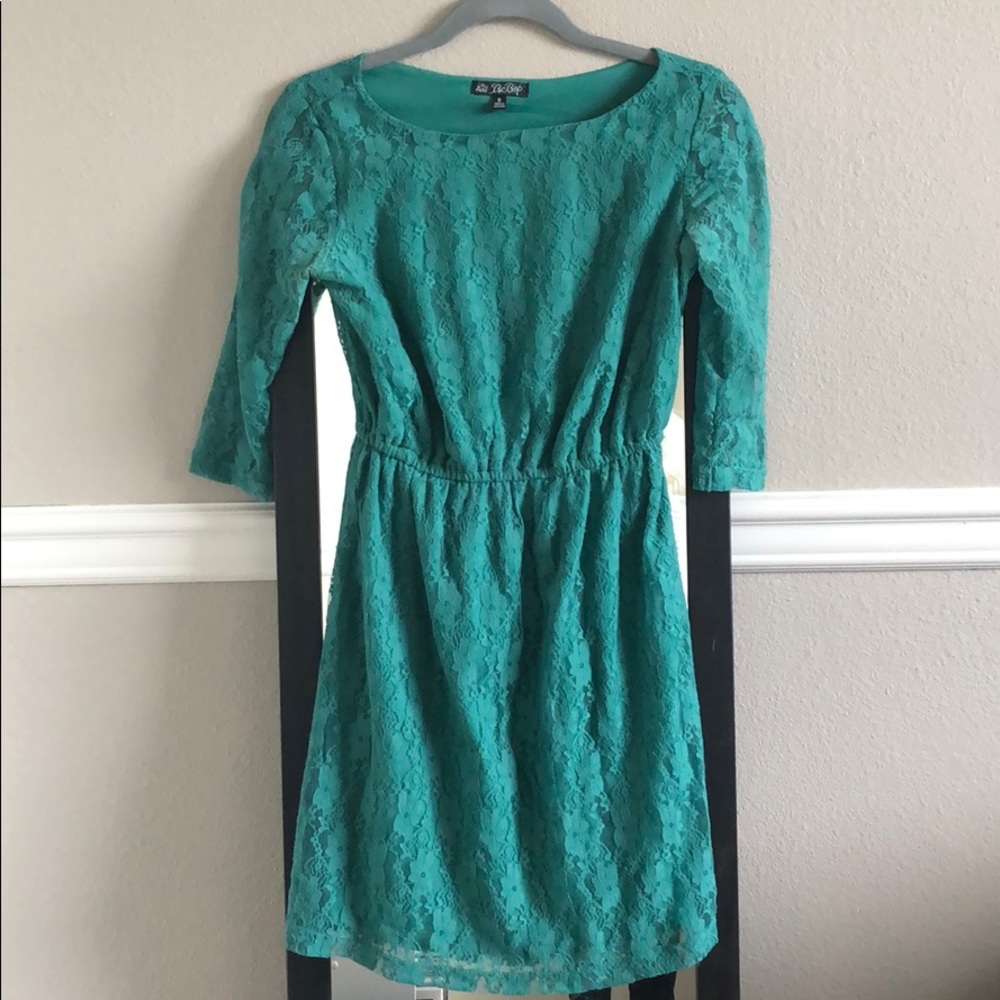 Green mini dress